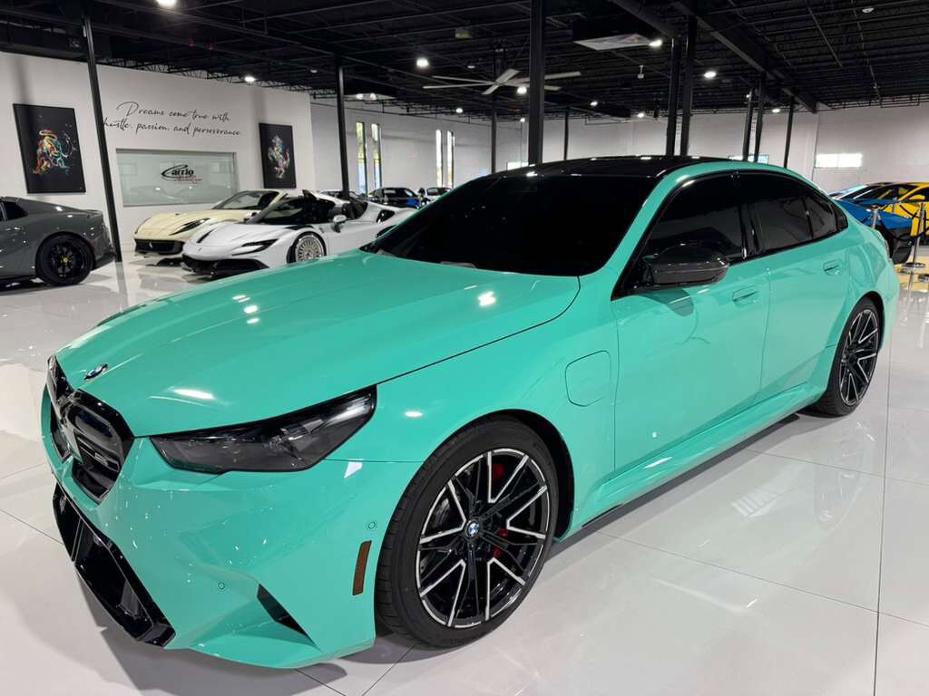 2025 BMW M5 Individual Mint Green paint, Bowers & Wilkins audio system, carbon galore AND MUCH MORE!!