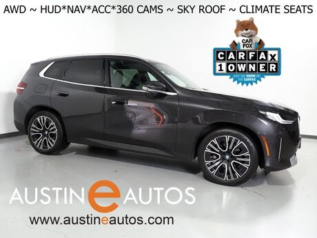 2025 BMW X3 xDrive30i AWD *HEADS-UP DISPLAY, NAVIGATION, ADAPTIVE CRUISE, SAFETY ALERTS, PARKING ASSIST, 360 CAMERAS, PANO SKY LOUNGE ROOF, LEATHER, CLIMATE SEATS, HEATED STEERING, REMOTE START, WIRELESS CHARGING, ANDROID & APPLE Round Rock TX
