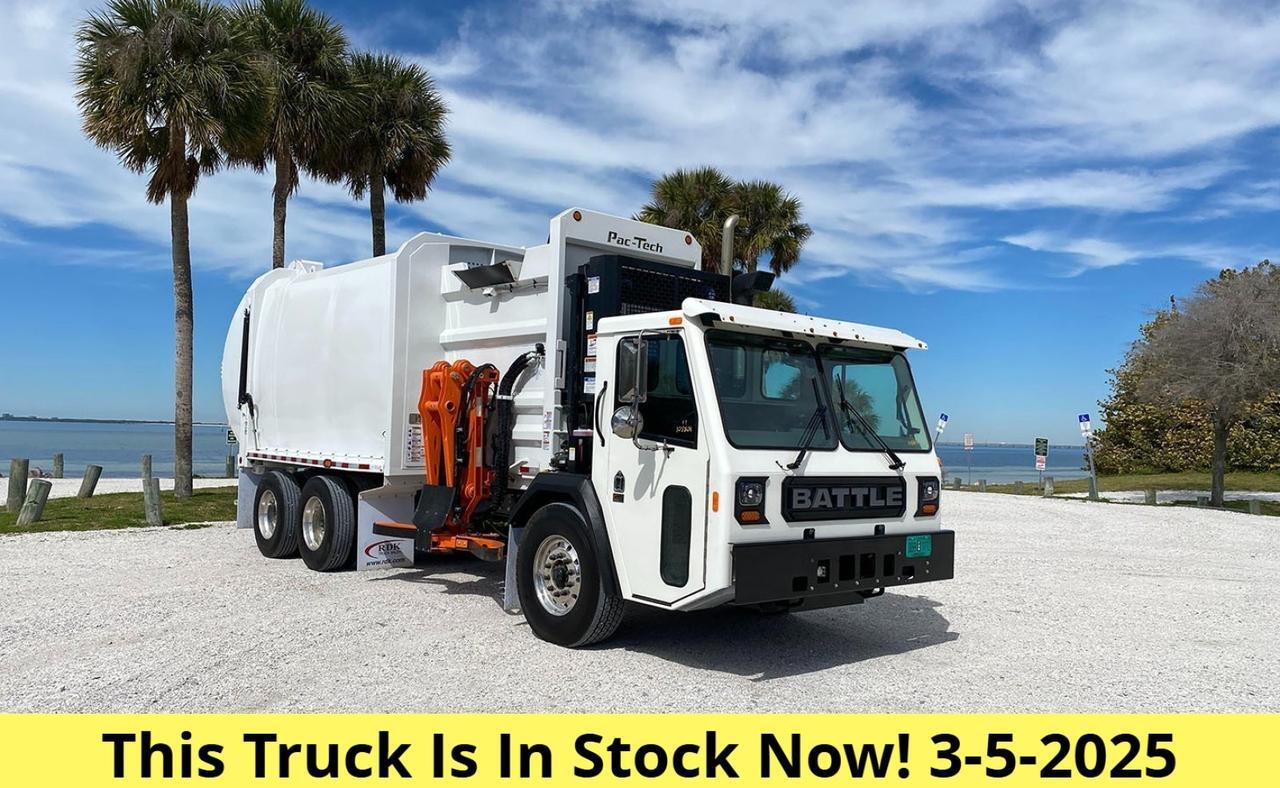 2025 Battle Motors LET 2 31 Yard Pac Tech Bandit Side Loader Garbage Truck Tampa FL