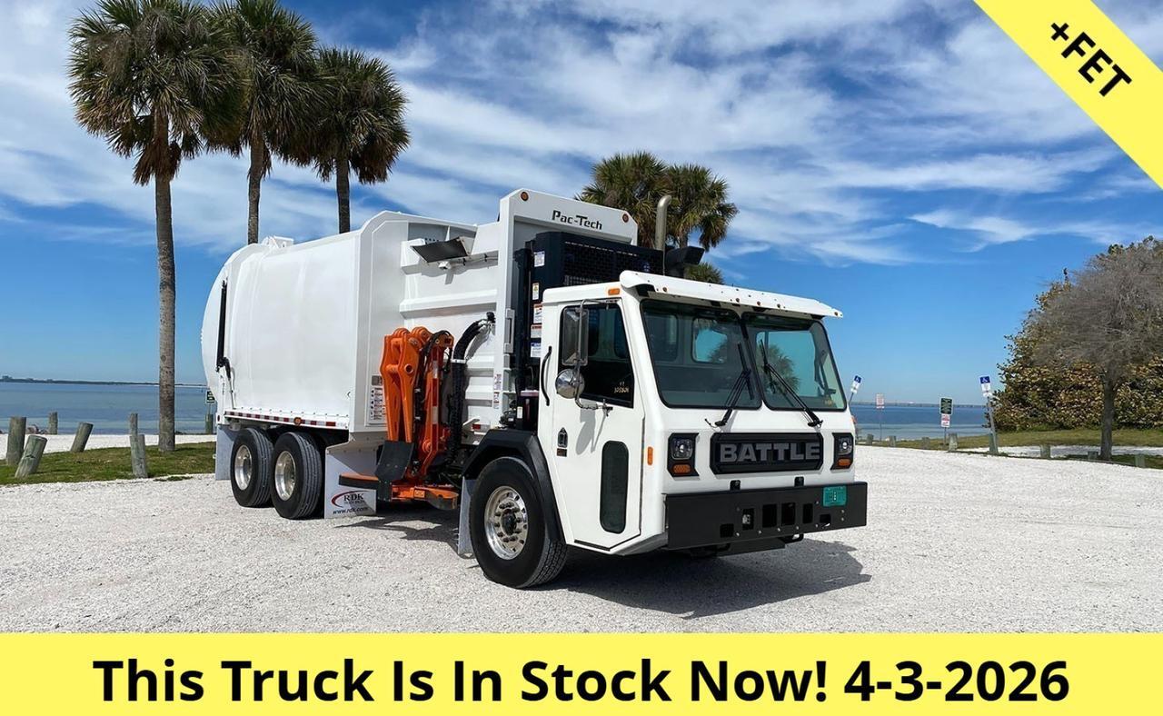 2025 Battle Motors LET 2 31 Yard Pac Tech Side Loader Garbage Truck