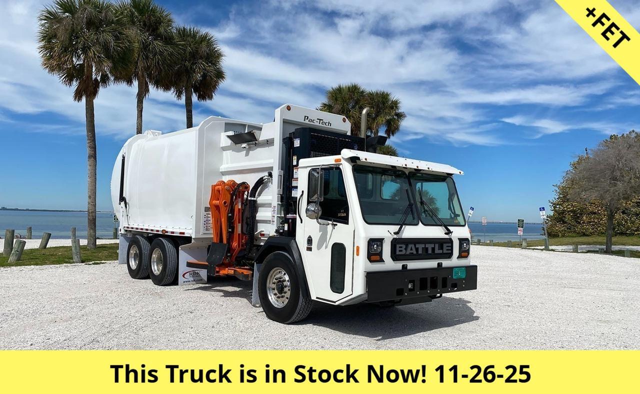 2025 Battle Motors LET 2 31 Yard Pac Tech Side Loader Garbage Truck