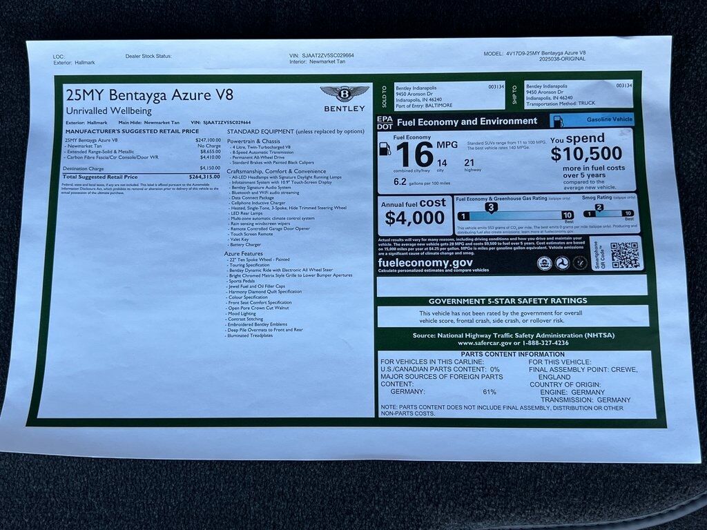 2025 Bentley Bentayga Azure Indianapolis IN