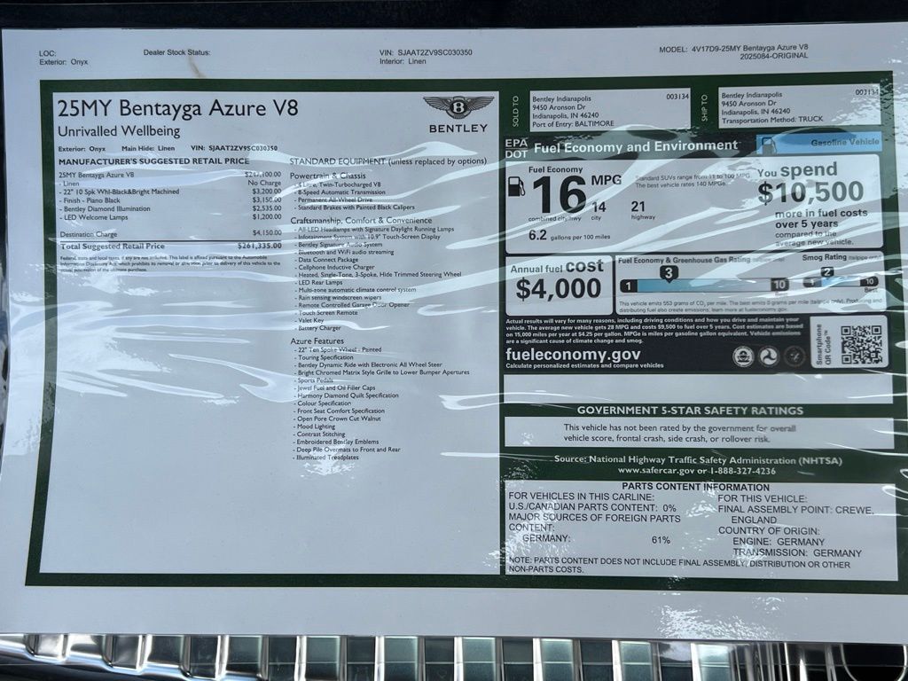 2025 Bentley Bentayga Azure Indianapolis IN