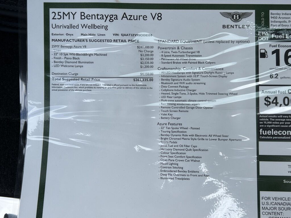 2025 Bentley Bentayga Azure Indianapolis IN