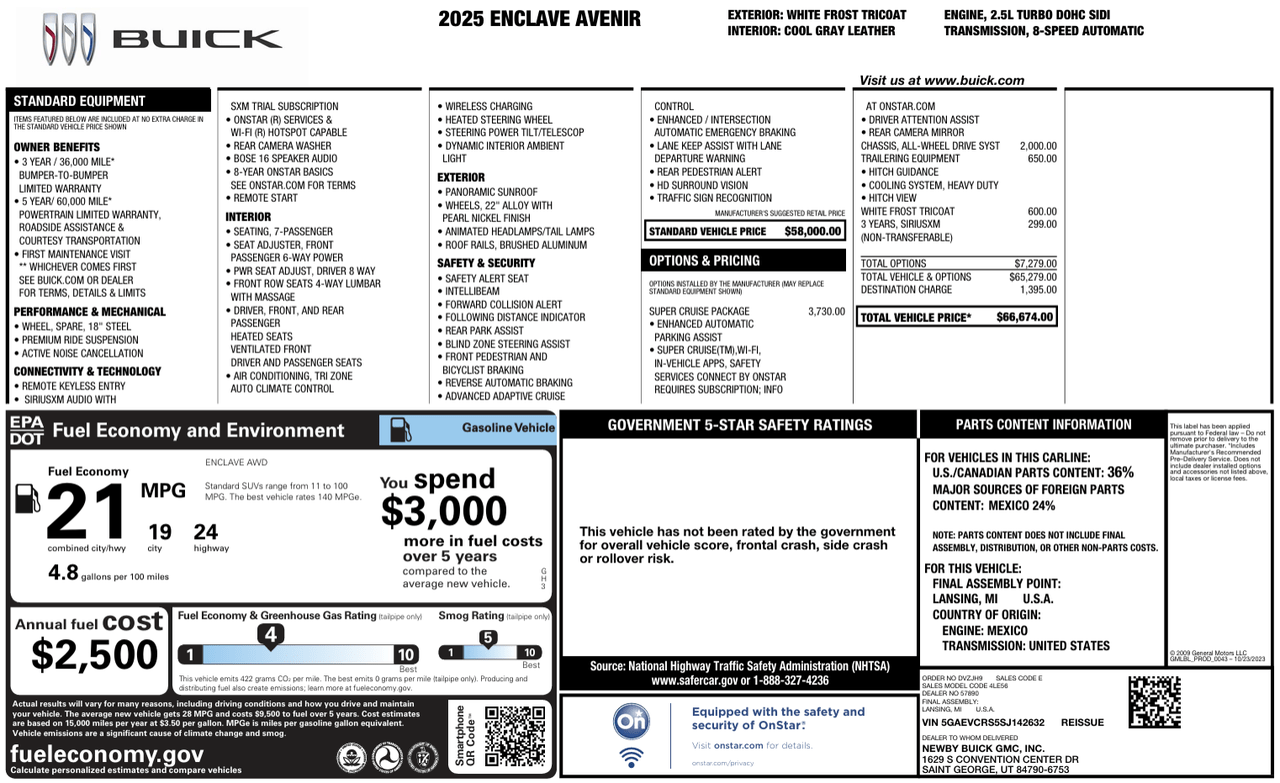2025 Buick Enclave Avenir Knoxville TN