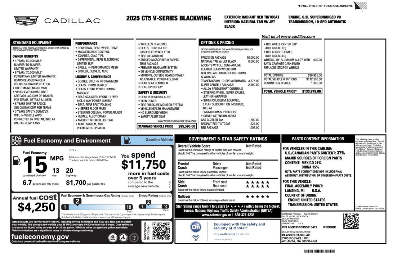 2025 Cadillac CT5-V Blackwing Marietta GA