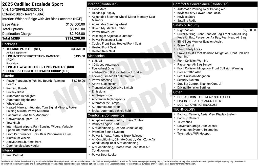 2025 Cadillac Escalade Sport