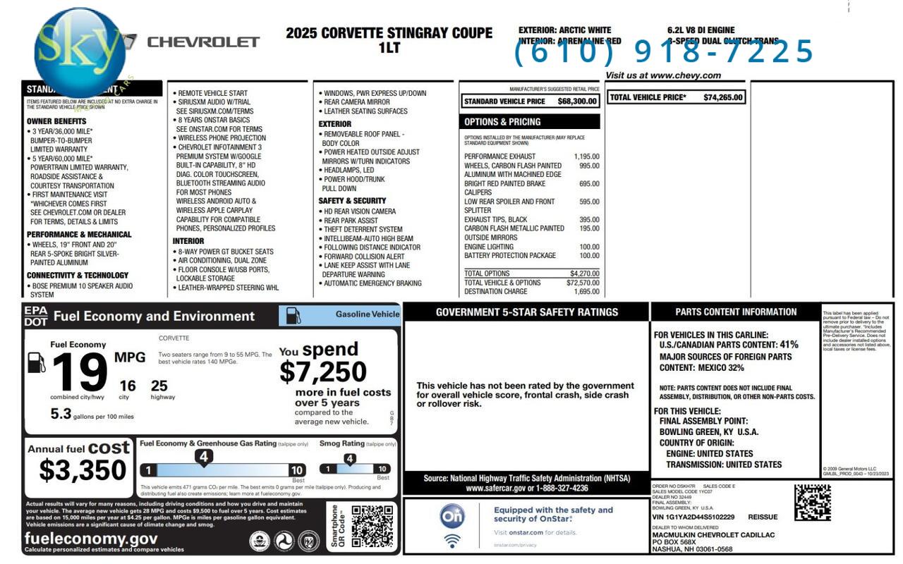 2025 Chevrolet Corvette 1LT West Chester PA