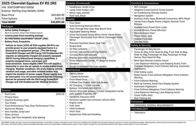 2025 Chevrolet Equinox EV RS Raleigh NC