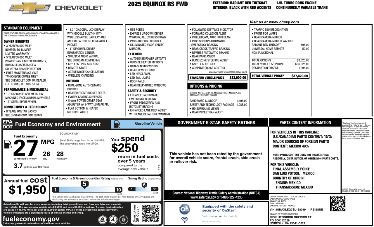 2025 Chevrolet Equinox FWD RS Knoxville TN