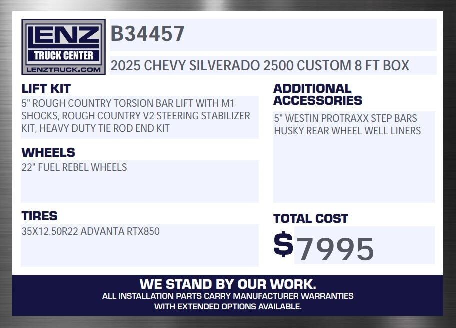 2025 Chevrolet Silverado 2500HD 4x4 Crew Cab Custom Fond du Lac WI