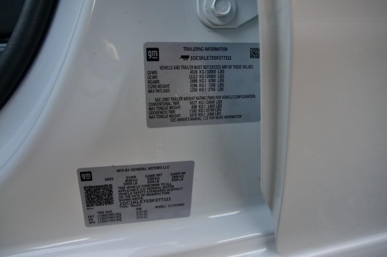 2025 Chevrolet Silverado 2500HD Work Truck 4X4 / Safety Package / 6.6L V8! Lincolnton NC