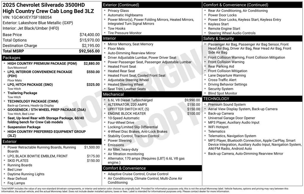 2025 Chevrolet Silverado 3500HD High Country OR