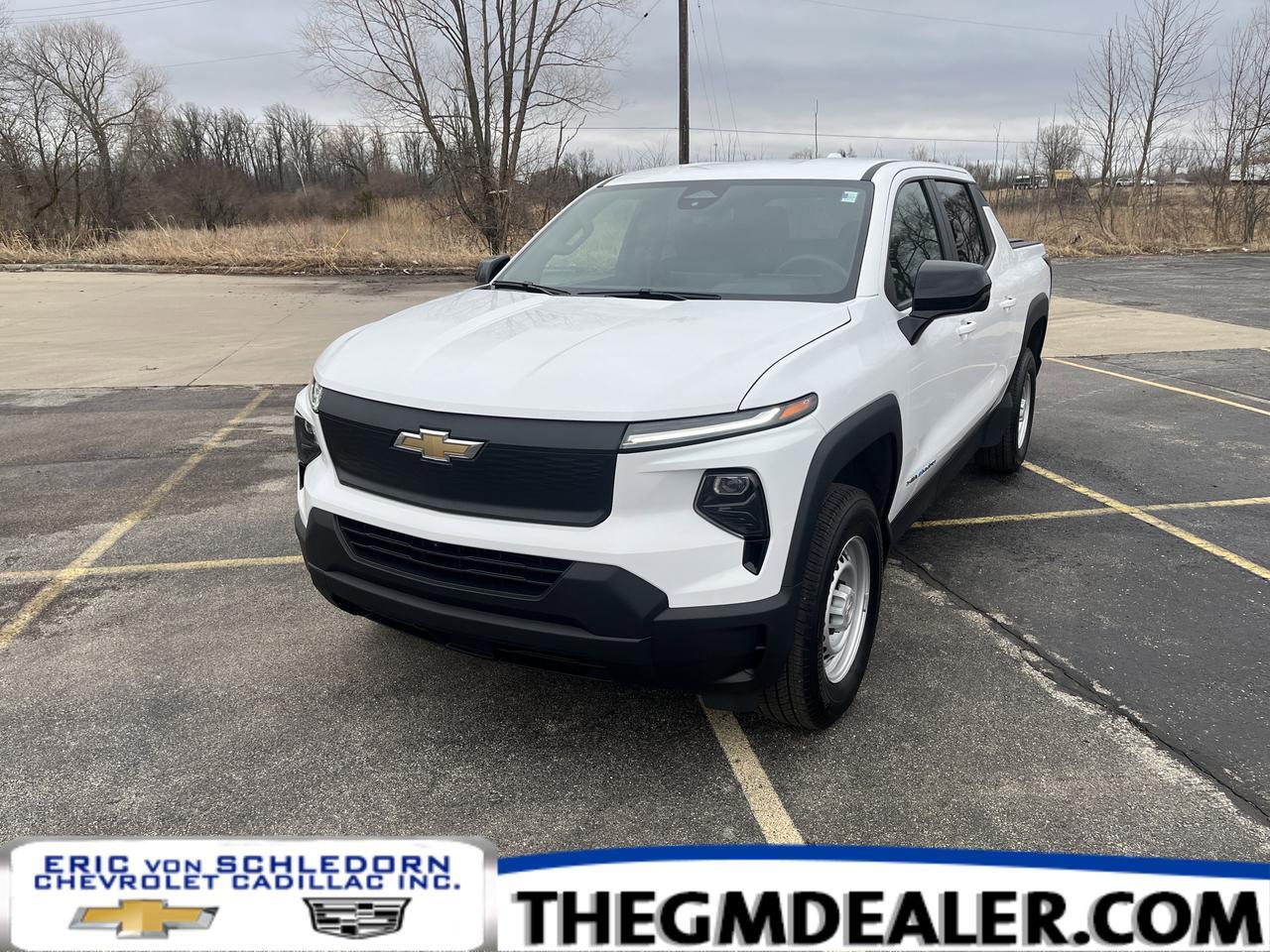 2025 Chevrolet Silverado EV Work Truck Standard Range e4WD w/AdptvCrz Spray-OnBedliner Soft-RollUpTonneauCover HD-SrrndVsn