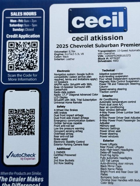 2025 Chevrolet Suburban Premier Kerrville TX