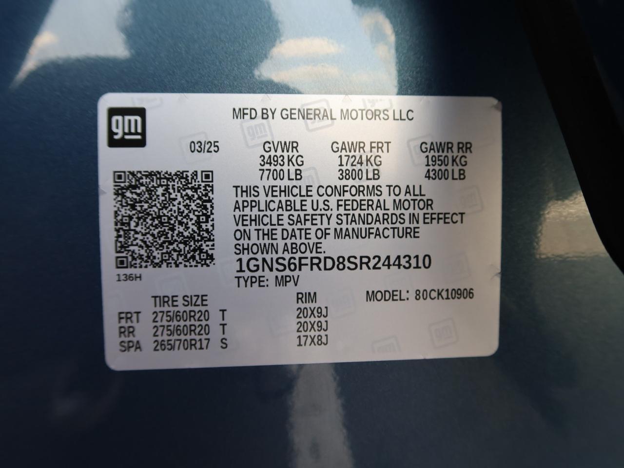 2025 Chevrolet Suburban Premier 4WD Lakeshore Blue Scottsdale AZ