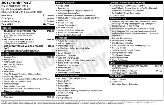 2025 Chevrolet Trax LT Raleigh NC