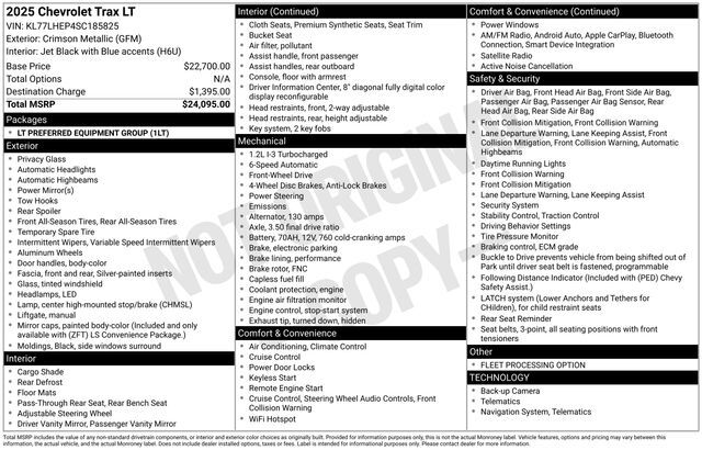 2025 Chevrolet Trax LT Raleigh NC