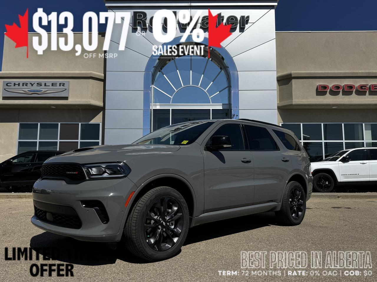 2025 Dodge Durango GT Plus AWD | V6 | Leather | Blacktop Pkg | Remote Start | NAV | Heated Vented Seats