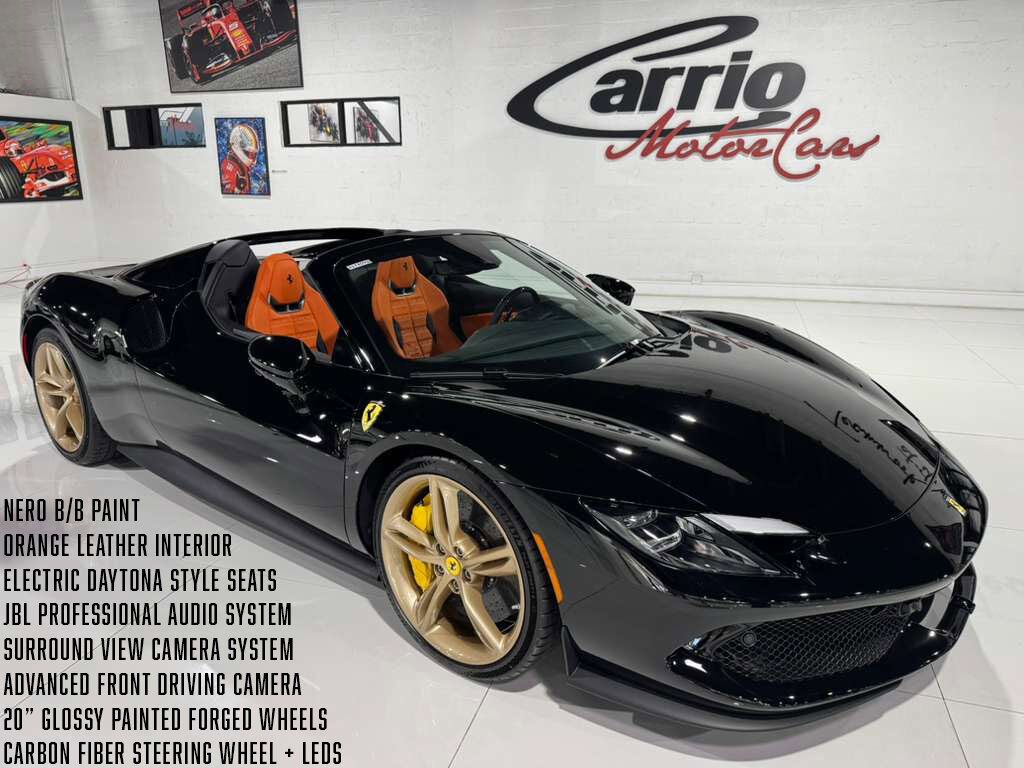 2025 Ferrari 296 GTS Nero B/B paint,Extra-Range interior,Daytona seats,surround view,JBL audio AND MUCH MUCH MORE!!