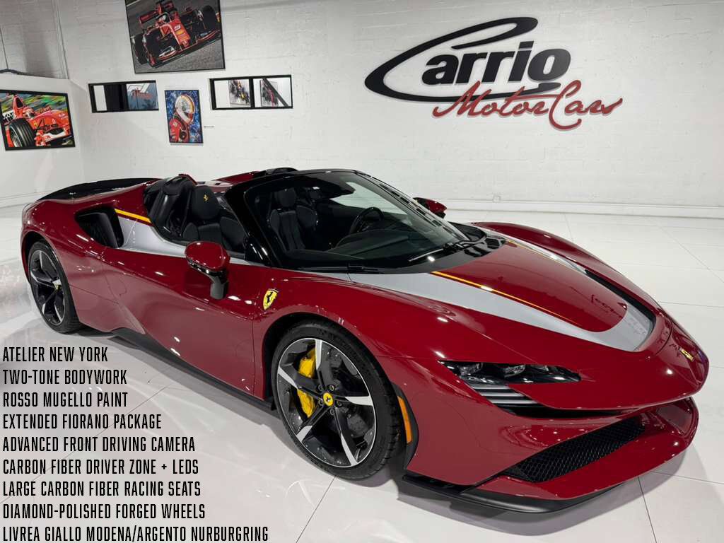 2025 Ferrari SF90 Spider Atelier New York build,Rosso Mugello paint,two-tone,painted livrea,JBL audio,carbon galore AND MORE!