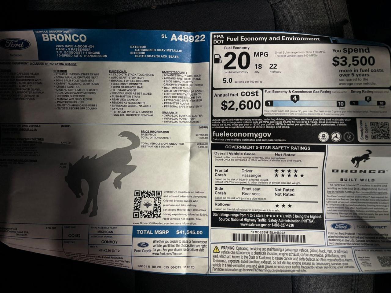 2025 Ford Bronco Base Franklin OH
