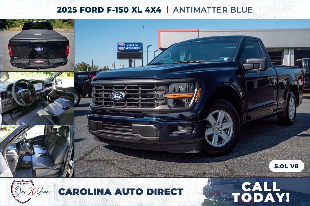2025 Ford F-150 XL 4X4 / Antimatter Blue / 5.0L V8 / Leather Seating