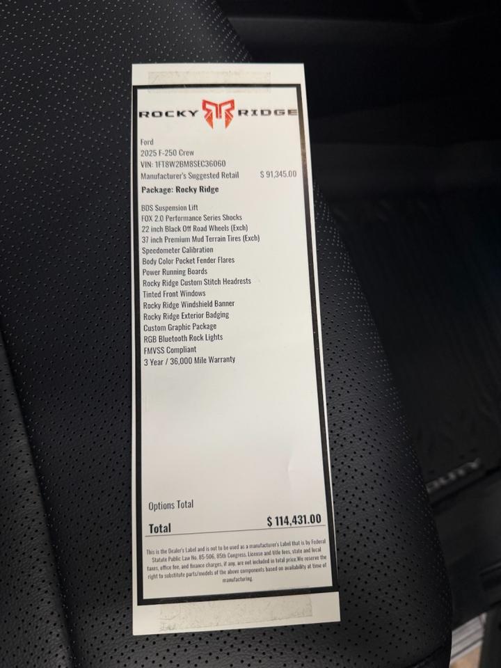 2025 Ford F-250SD LARIAT 4X4 / ROCKY RIDGE / HO DIESEL / Ultimate Package! Lincolnton NC
