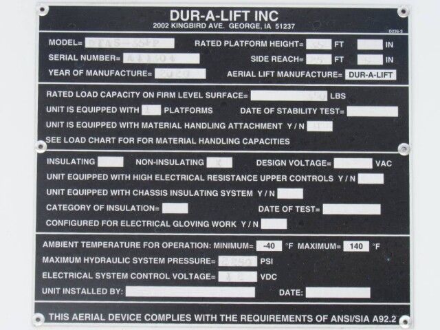 2025 Ford F-550XL Dur-A-Lift DTA-35 Telescopic Articulating Bucket Truck Homestead FL