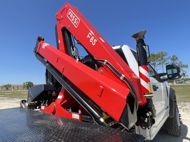 2025 Ford F-600XL Steel Flatbed Truck with FASSI F85 Active Knuckle Boom Crane Homestead FL