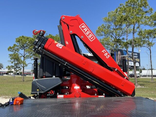 2025 Ford F-600XL Steel Flatbed Truck with FASSI F85 Active Knuckle Boom Crane Homestead FL