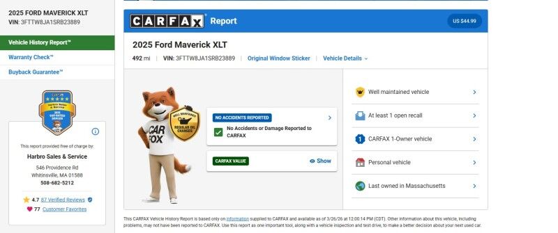 2025 Ford Maverick XLT - 1-OWNER - SAT IN THE GARAGE - EXTRAS Webster MA