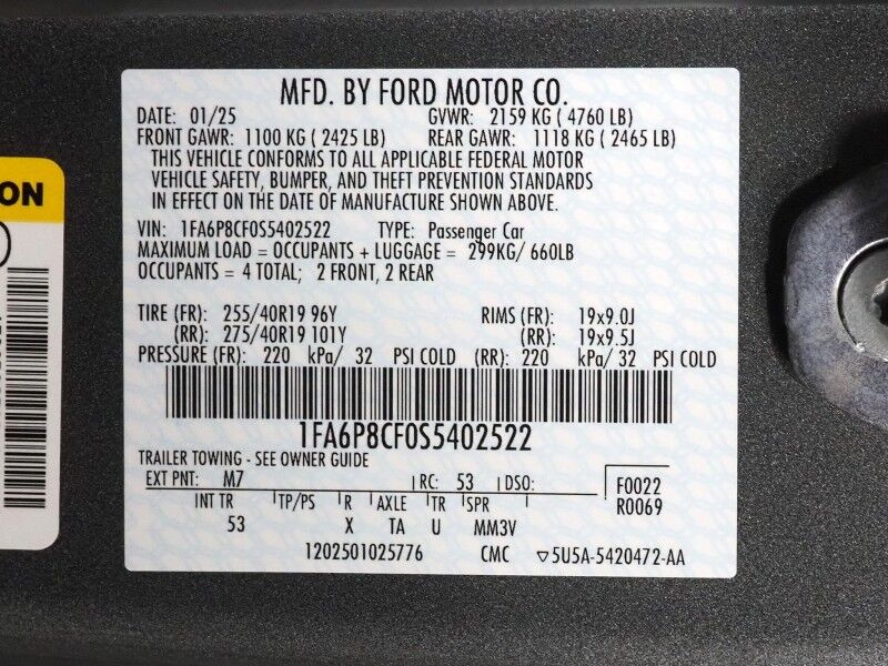 2025 Ford Mustang GT Premium 5.0L V8 *GT PERFORMANCE PKG, PREMIER TRIM, NITE PONY PKG, CO-PILOT 360 ASSIST+, NAVIGATION, LEATHER, ACTIVE VALVE EXHASUT, BANG & OLUFSEN, APPLE & ANDROID Round Rock TX