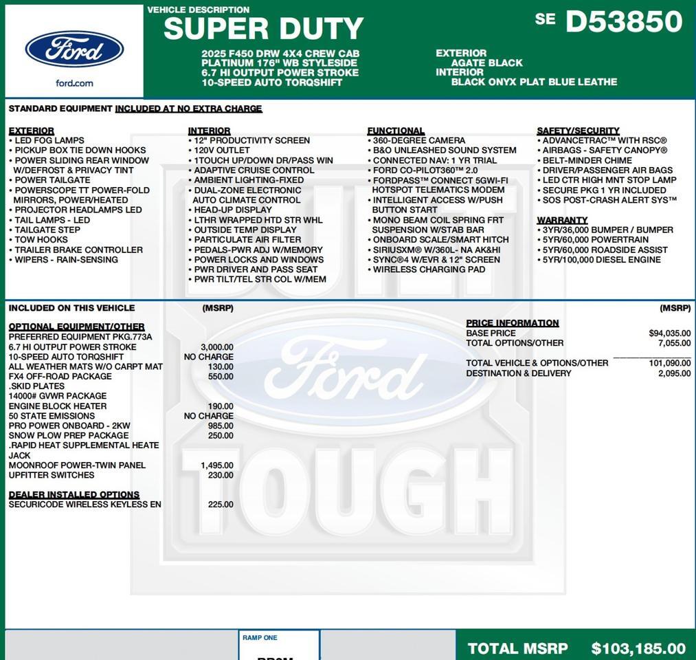 2025 Ford Super Duty F-450 Platinum 4X4 / DRW / HO Diesel / Coming Soon! Lincolnton NC
