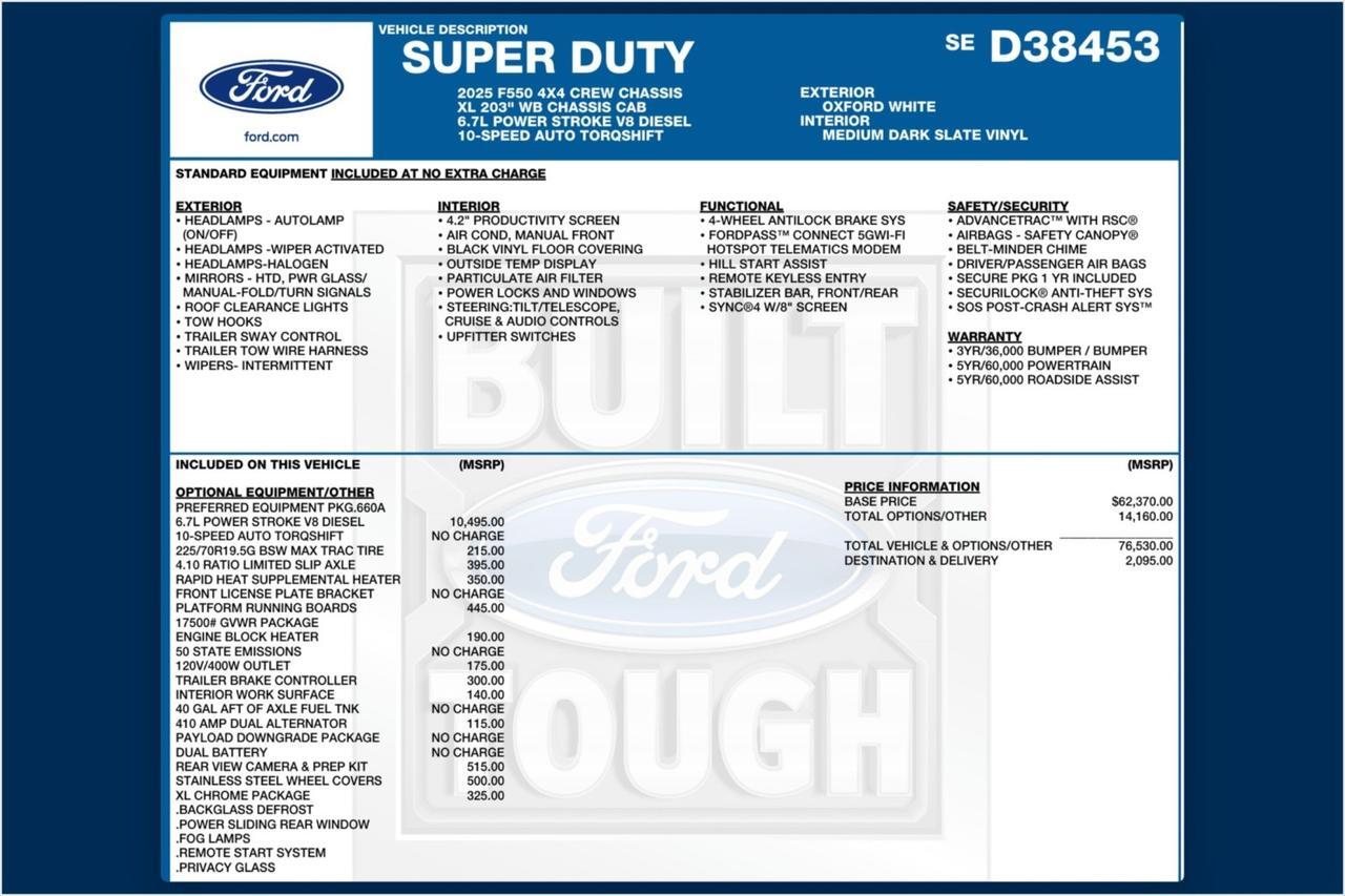 2025 Ford Super Duty F-550 XL 4X4 / DRW / PJ's Truck Bodies Landscape Dump Body High Point NC