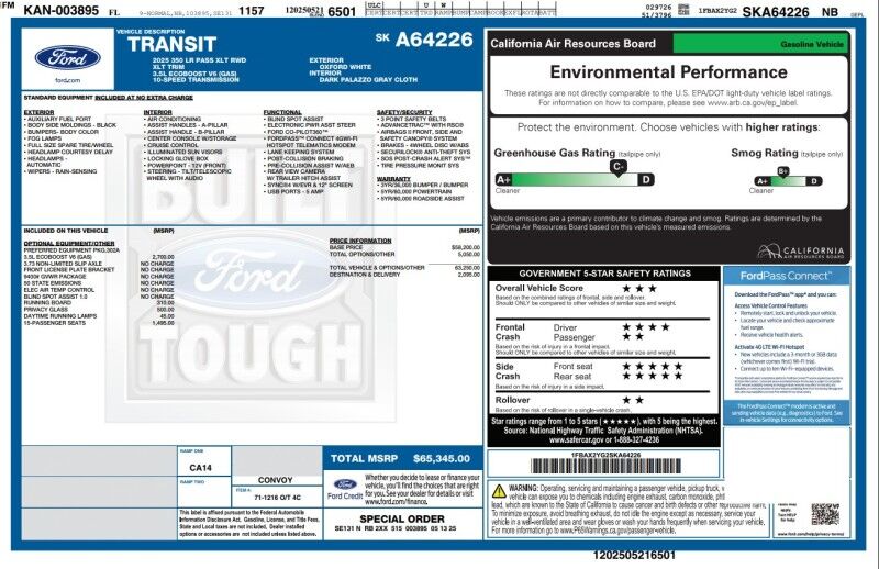 2025 Ford Transit Passenger Wagon XLT - 15 PASSENGER VAN Webster MA
