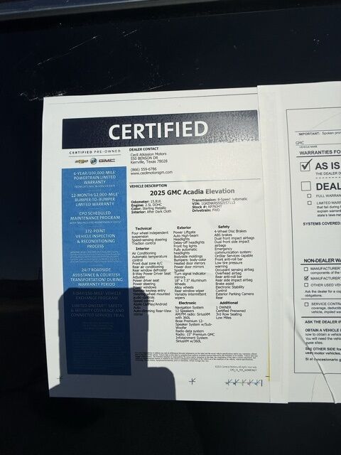 2025 GMC Acadia Elevation Kerrville TX