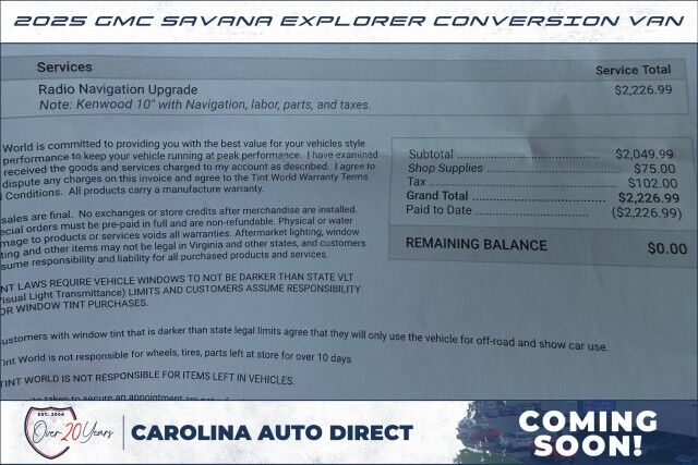 2025 GMC Savana Explorer Conversion Van / COMING SOON! High Point NC