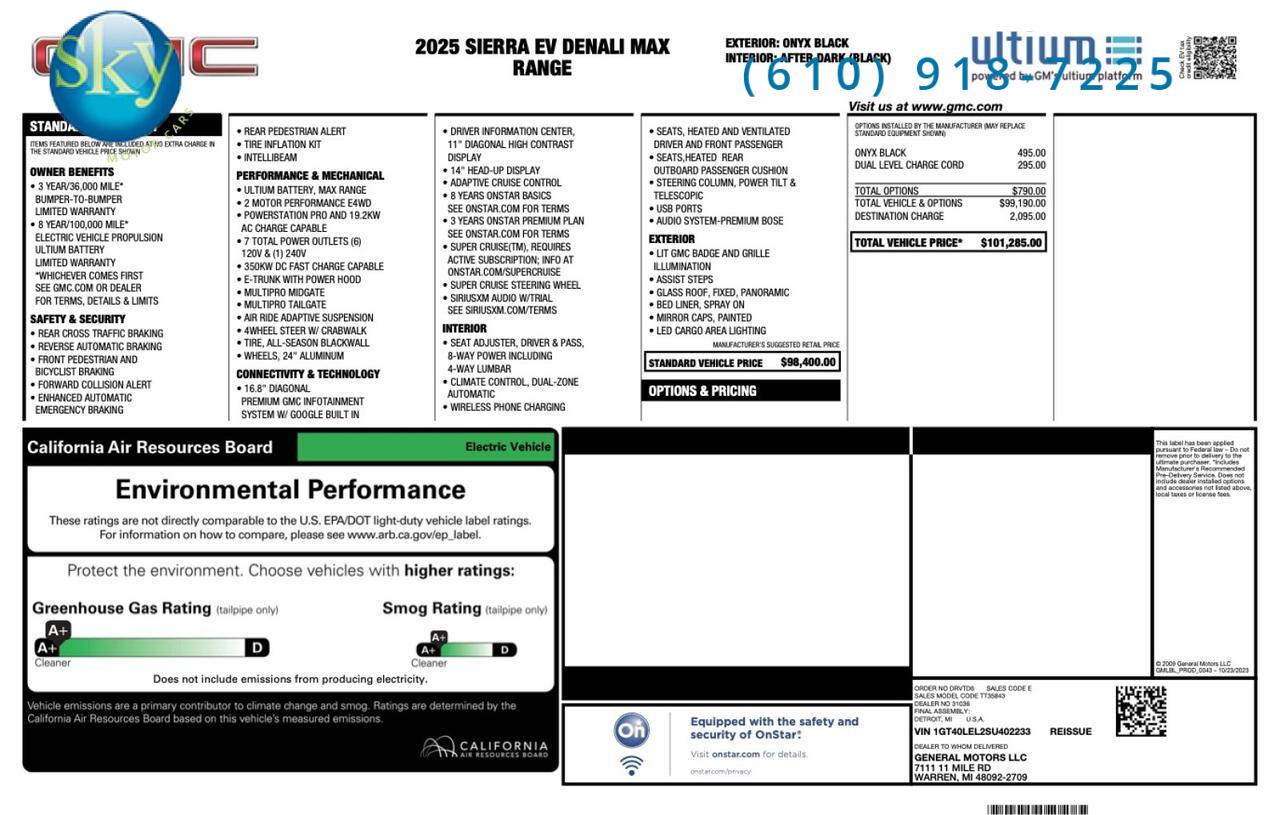 2025 GMC Sierra EV e4WD Max Range Denali West Chester PA