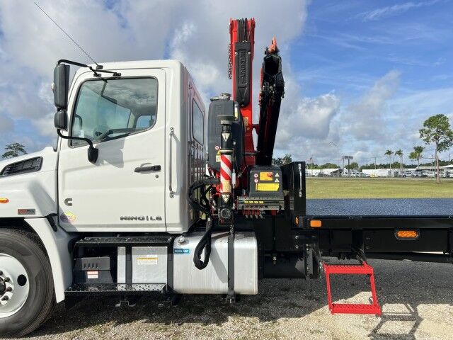 2025 Hino L6 22&apos; BABCO Steel Flatbed Truck with Fassi F115 Knuckle Boom Crane Homestead FL