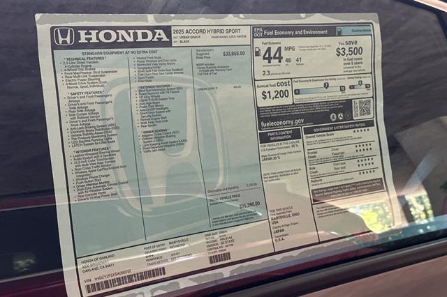 2025 Honda Accord Hybrid Sport Oakland CA