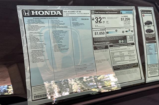 2025 Honda Accord Sedan SE Oakland CA