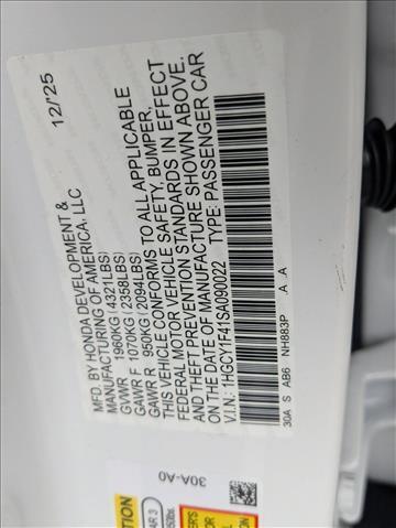 2025 Honda Accord Sedan SE Roseville CA