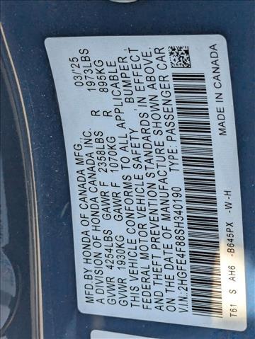 2025 Honda Civic Sedan Hybrid Sport Roseville CA