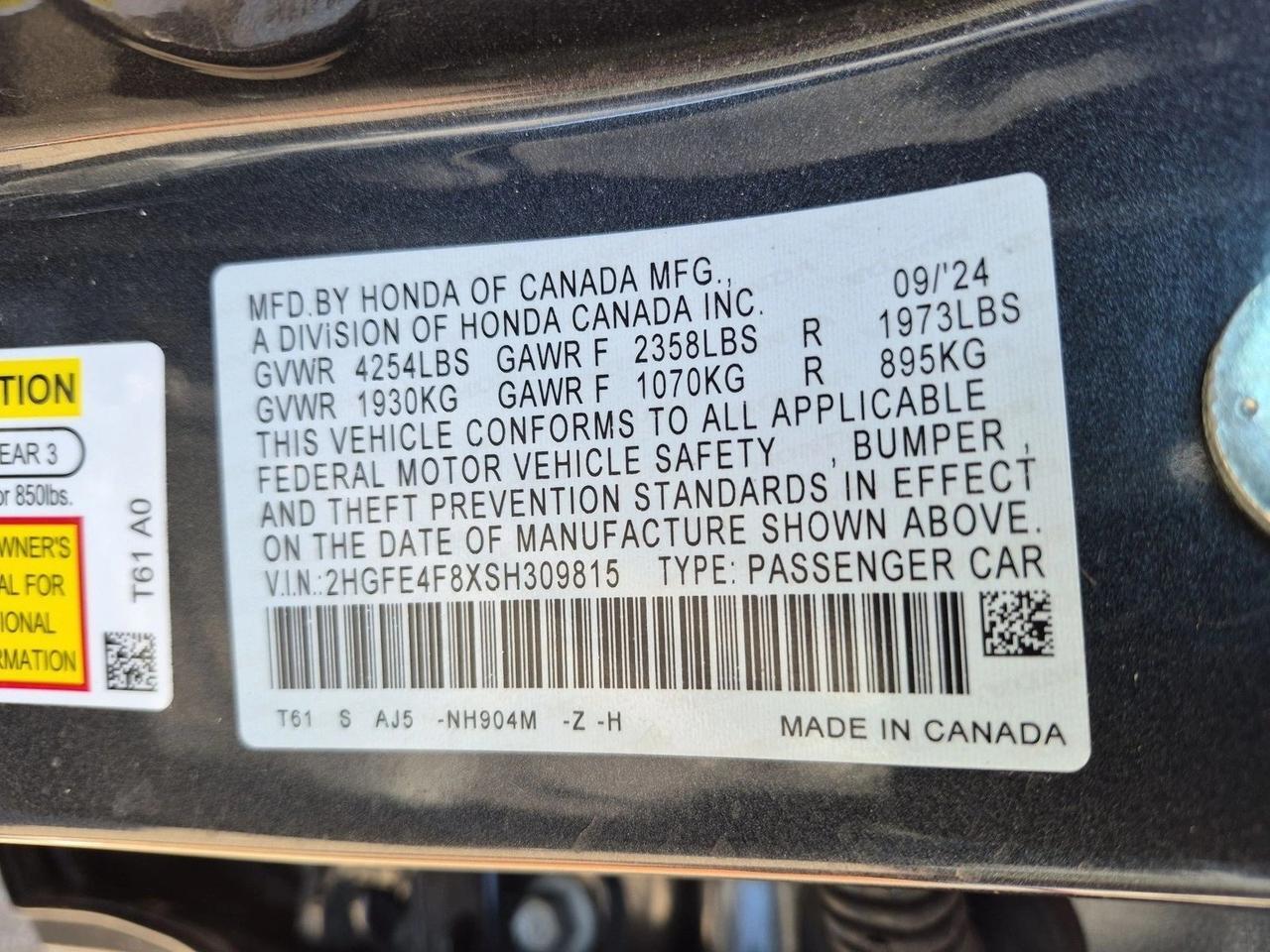 2025 Honda Civic Sedan Hybrid Sport Roseville CA