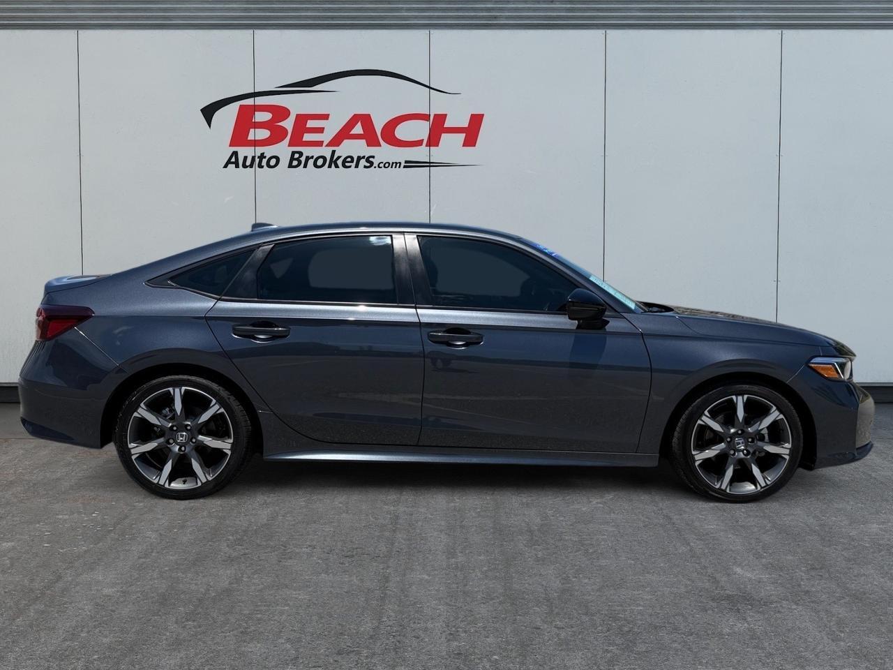 2025 Honda Civic Sedan Hybrid Sport Touring, SUNROOF, APPLE CARPLAY/ANDROID AUTO, BACKUP CAMERA, BLIND SPOT ALERT, BOSE SPEAKERS, POWER SEATS, ALL WEATHER FLOOR MATS, LOW MILES, CLEAN CARFAX, ONLY 1 OWNER! Norfolk VA