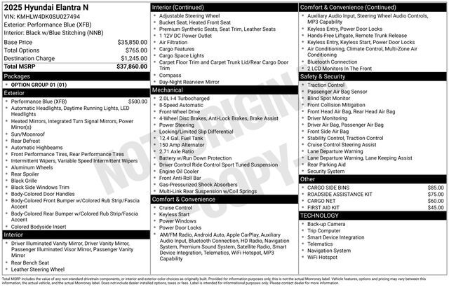 2025 Hyundai Elantra N Base Raleigh NC