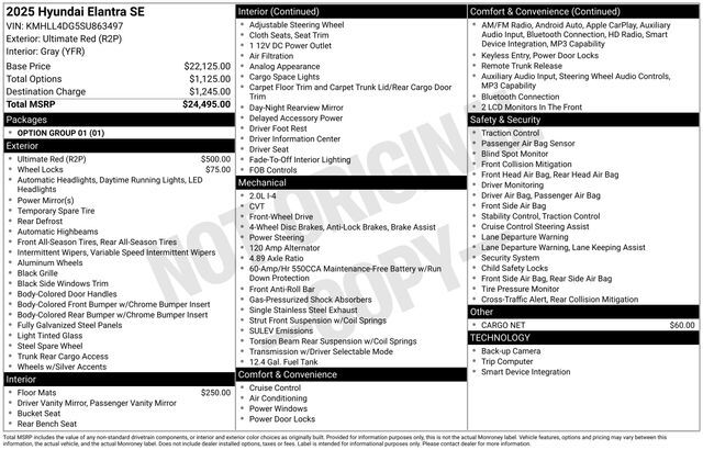 2025 Hyundai Elantra SE Raleigh NC