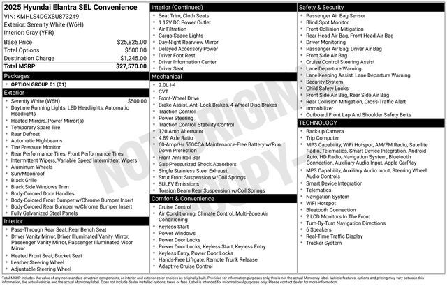 2025 Hyundai Elantra SEL Convenience Raleigh NC