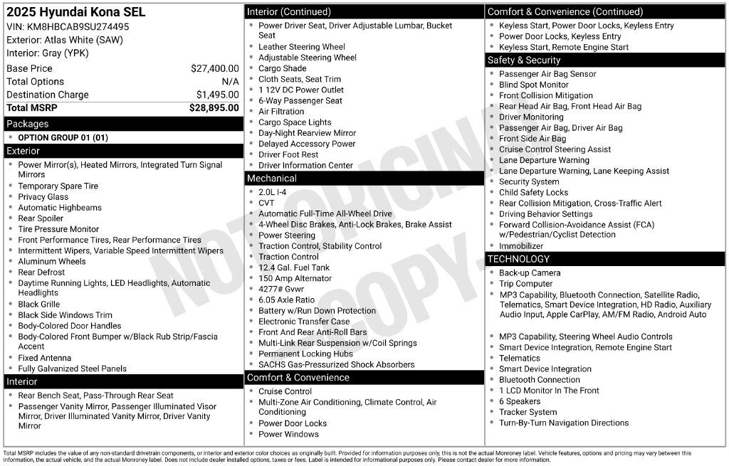 2025 Hyundai Kona SEL OR